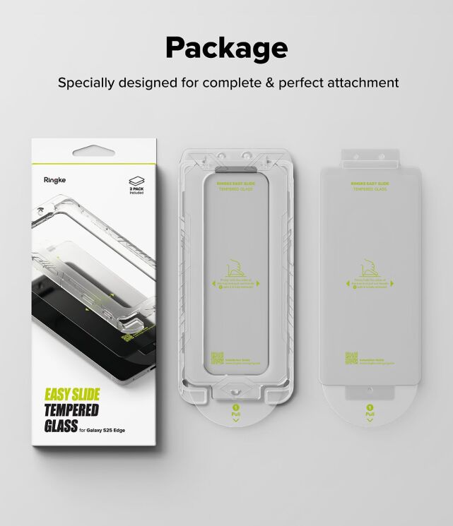 Комплект захисних стекол (2шт) Ringke Easy Slide Tempered Glass для Samsung Galaxy S25 Edge (S937) 8800293854470: фото 18 з 19
