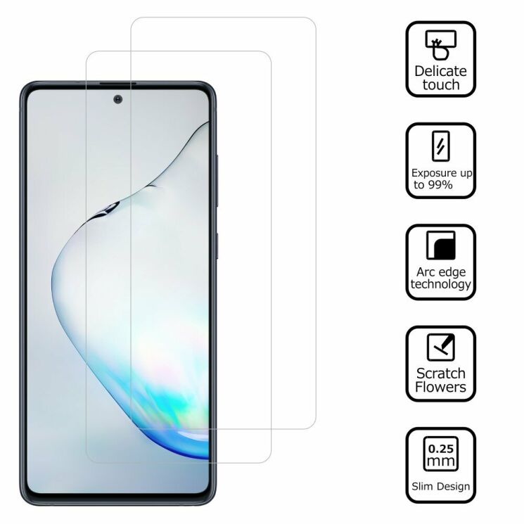 Комплект защитных стекол ITIETIE 2.5D 9H для Samsung Galaxy Note 10 Lite (N770): фото 2 из 8