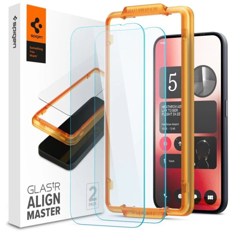 Комплект защитных стекол Spigen (SGP) GLAS.tR AlignMaster для Nothing Phone (2a) / Phone (2a) Plus: фото 1 из 11