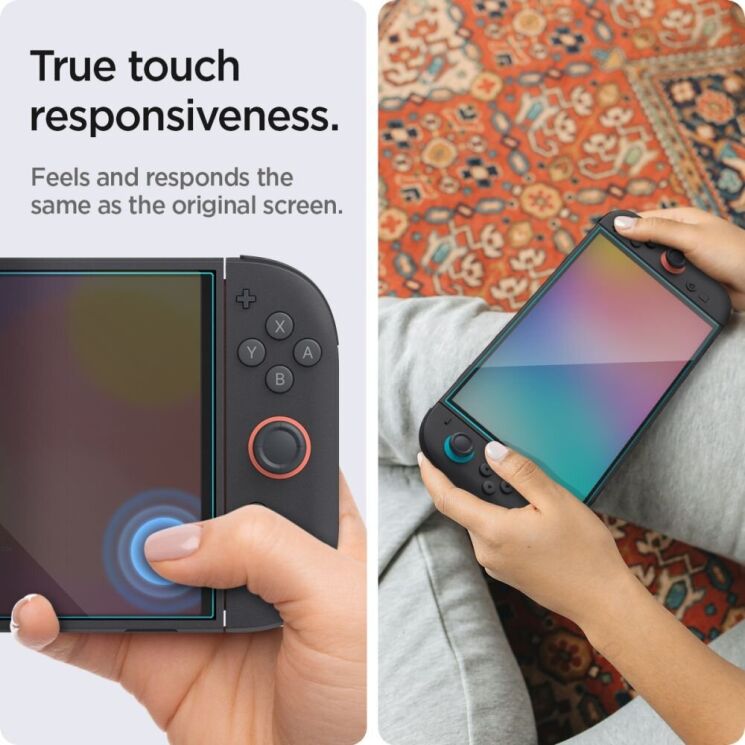 Комплект защитных стекол Spigen (SGP) GLAS.tR EZ Fit Sensor Protected (FC) для Nintendo Switch 2 (AGL10156): фото 8 из 11