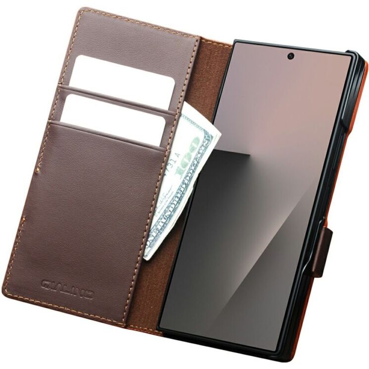 Кожаный чехол QIALINO Wallet Case (FF) для Samsung Galaxy Fold 8 Ultra - Brown (424036Z) Кожаный чехол QIALINO Wallet Case (FF) для Samsung Galaxy Fold 8 Ultra - Brown: фото 2 из 15