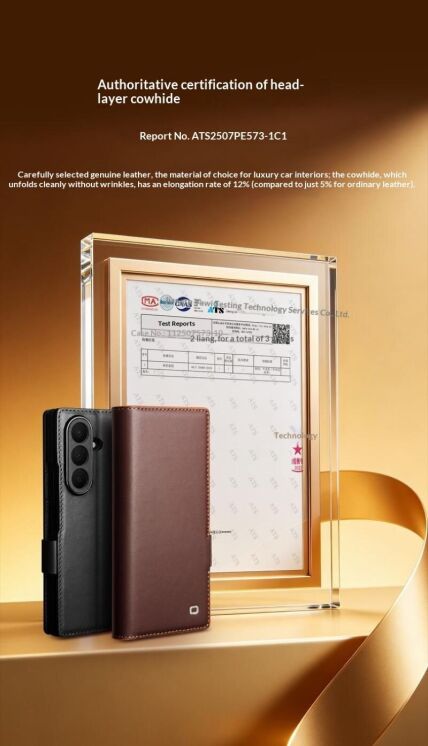 Кожаный чехол QIALINO Wallet Case (FF) для Samsung Galaxy Fold 8 Ultra - Brown (424036Z) Кожаный чехол QIALINO Wallet Case (FF) для Samsung Galaxy Fold 8 Ultra - Brown: фото 15 из 15