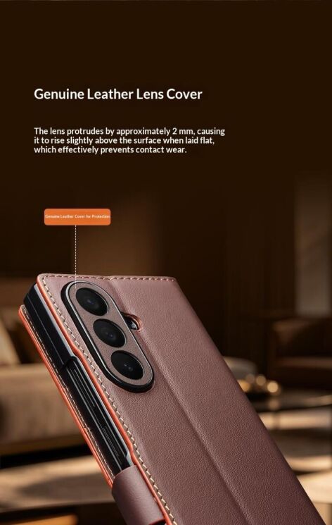 Кожаный чехол QIALINO Wallet Case (FF) для Samsung Galaxy Fold 8 Ultra - Brown (424036Z) Кожаный чехол QIALINO Wallet Case (FF) для Samsung Galaxy Fold 8 Ultra - Brown: фото 11 из 15
