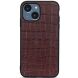 Кожаный чехол UniCase Croco Skin для Apple iPhone 15 - Brown (329505Z). Фото 1 из 3