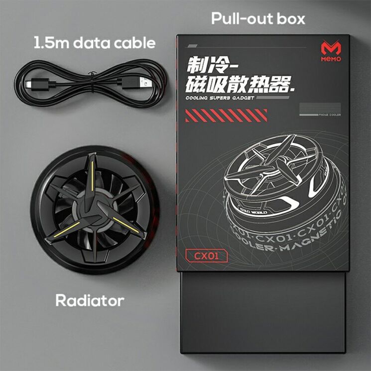 Кулер-вентилятор для смартфона MEMO CX01 Magnetic Cooler - Black: фото 15 з 16