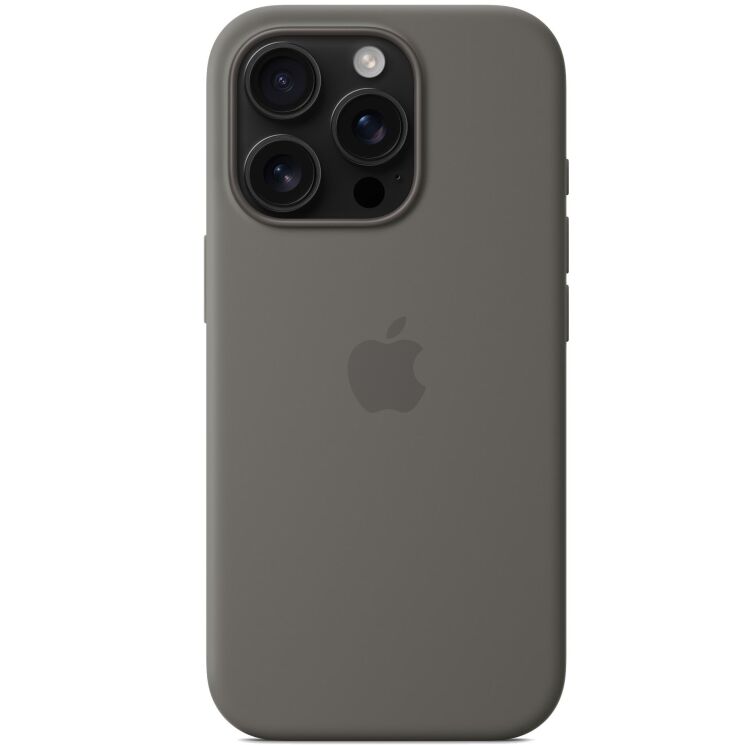 Оригинальный чехол Silicone Case with MagSafe для Apple iPhone 16 Pro (MYYL3) - Stone Gray: фото 3 из 4