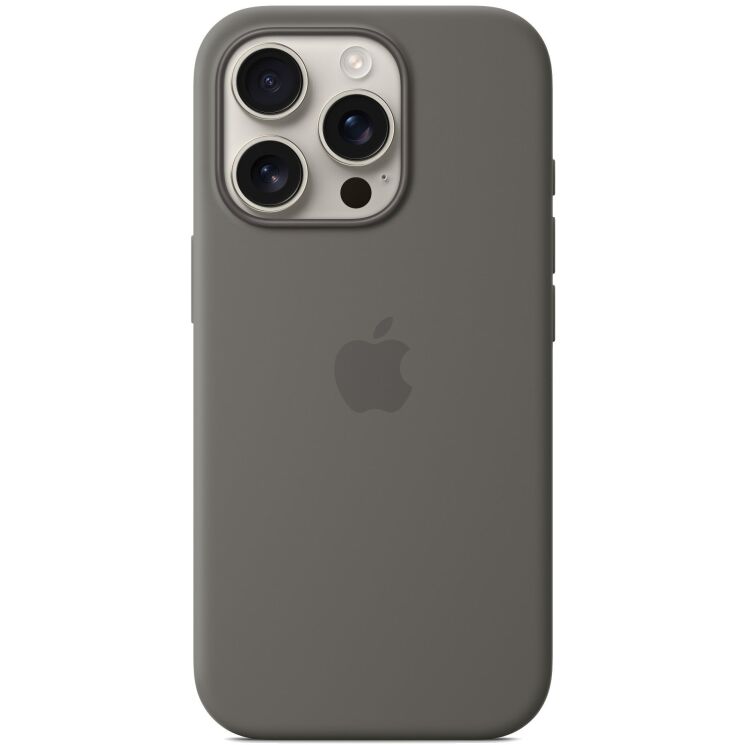 Оригинальный чехол Silicone Case with MagSafe для Apple iPhone 16 Pro (MYYL3) - Stone Gray: фото 1 из 4