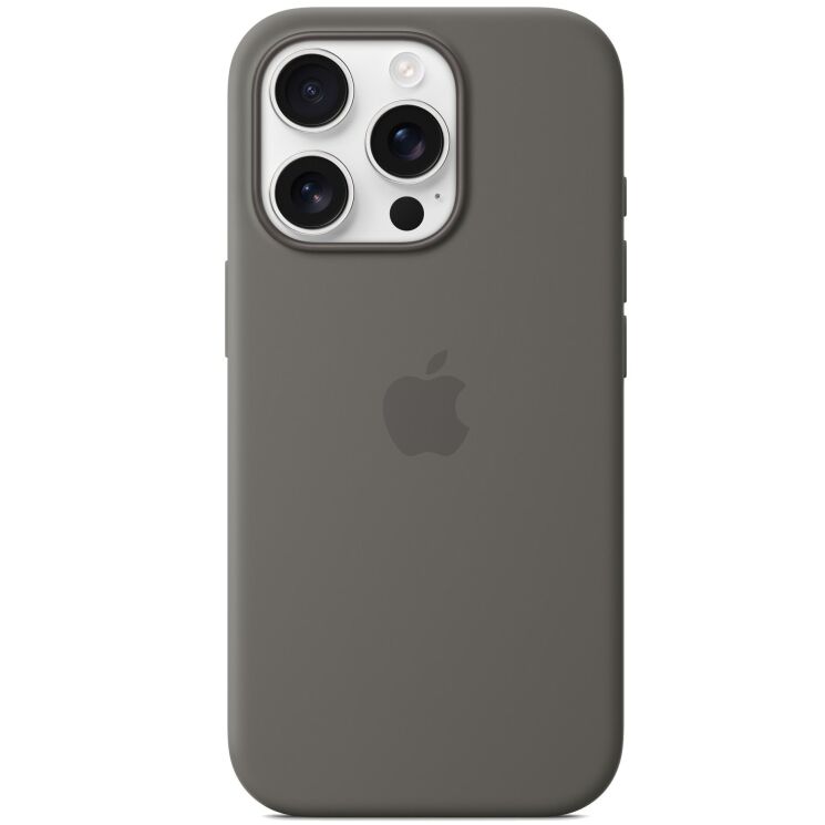 Оригинальный чехол Silicone Case with MagSafe для Apple iPhone 16 Pro (MYYL3) - Stone Gray: фото 2 из 4
