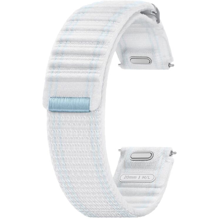 Оригинальный ремешок Fabric Band (M/L) для Samsung Galaxy Watch 4 / 4 Classic / 5 / 5 Pro / 6 / 6 Classic / 7 / FE (ET-SVL31LWEGEU) - Blue White: фото 1 из 3