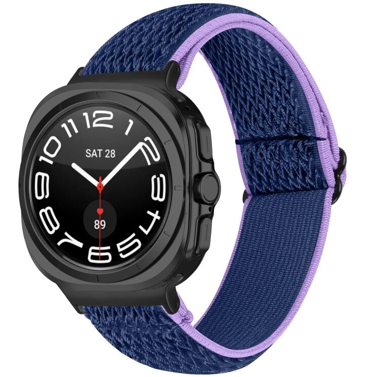 Ремешок Deexe Braided Strap для Samsung Galaxy Watch 8 (40/44mm) / 8 Classic / Ultra (2025) - Purple / Blue: фото 2 из 6