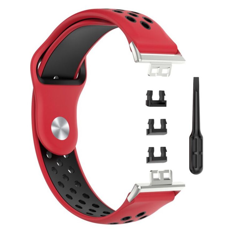 Ремешок Deexe Dot Color для Huawei Watch Fit - Red / Black: фото 4 из 5