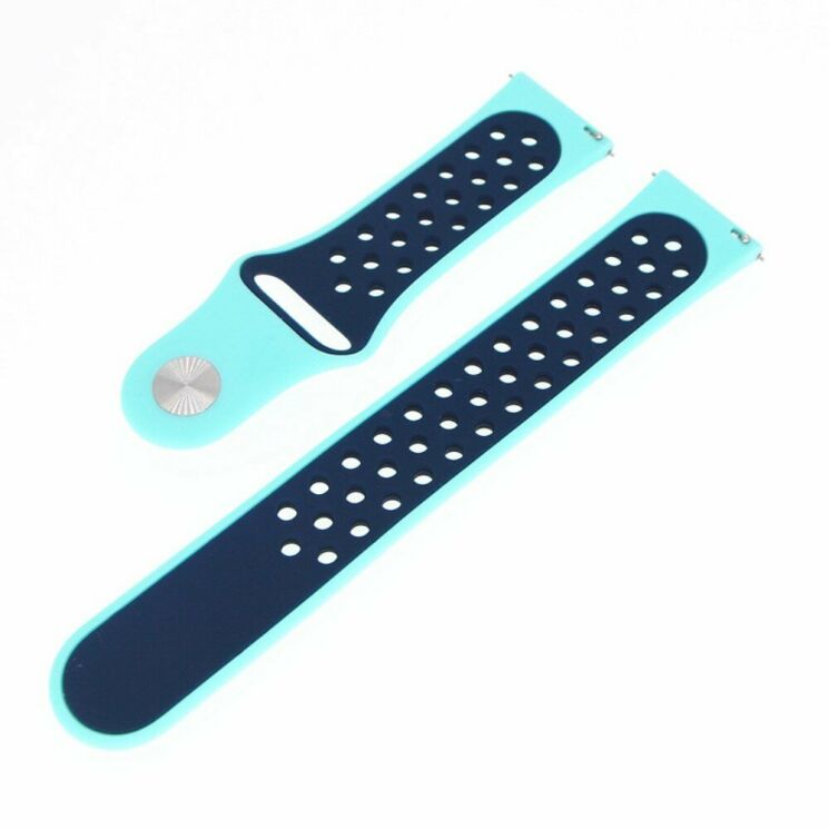 Ремінець Deexe Dot Color для Samsung Watch Active / Active 2 40mm / Active 2 44mm - Baby Blue / Dark Blue: фото 3 з 3