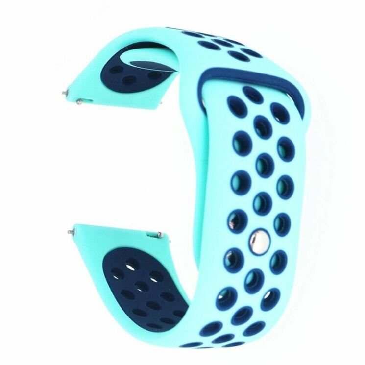 Ремінець Deexe Dot Color для Samsung Watch Active / Active 2 40mm / Active 2 44mm - Baby Blue / Dark Blue: фото 1 з 3