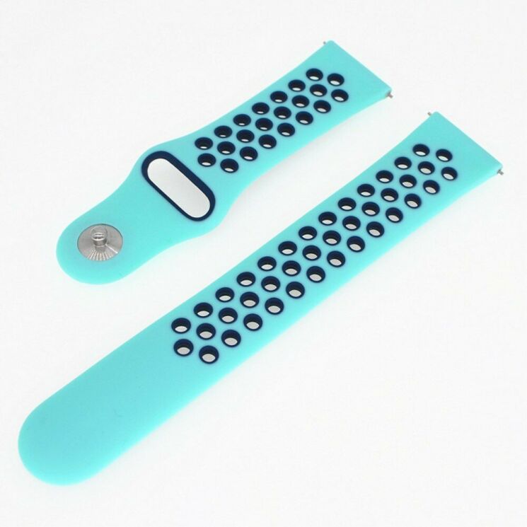 Ремінець Deexe Dot Color для Samsung Watch Active / Active 2 40mm / Active 2 44mm - Baby Blue / Dark Blue: фото 2 з 3