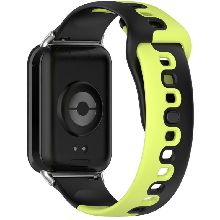 Ремешок Deexe Double Color Strap для Xiaomi Redmi Watch 4 / Mi Smart Band 8 Pro / Band 9 Pro - Black / Green: фото 1 из 8