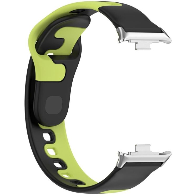 Ремешок Deexe Double Color Strap для Xiaomi Redmi Watch 4 / Mi Smart Band 8 Pro / Band 9 Pro - Black / Green: фото 3 из 8