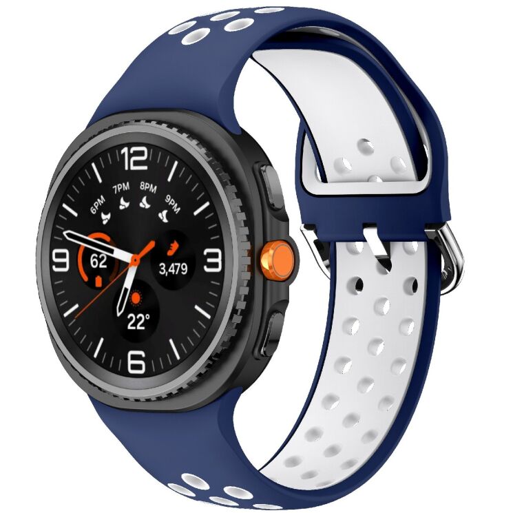 Ремінець Deexe Dual Color для Samsung Galaxy Watch 8 (40/44mm) / 8 Classic - Blue / White: фото 2 з 6