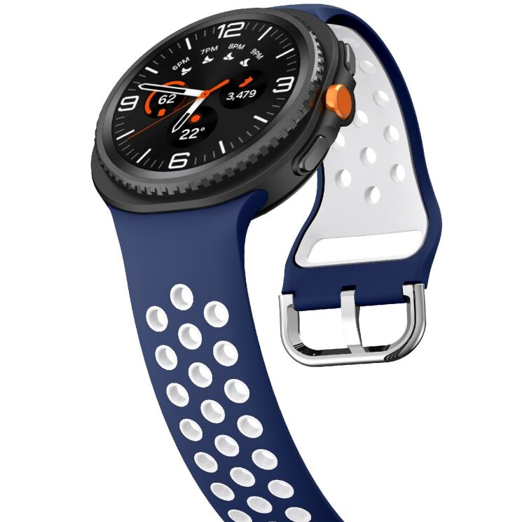 Ремінець Deexe Dual Color для Samsung Galaxy Watch 8 (40/44mm) / 8 Classic - Blue / White: фото 4 з 6