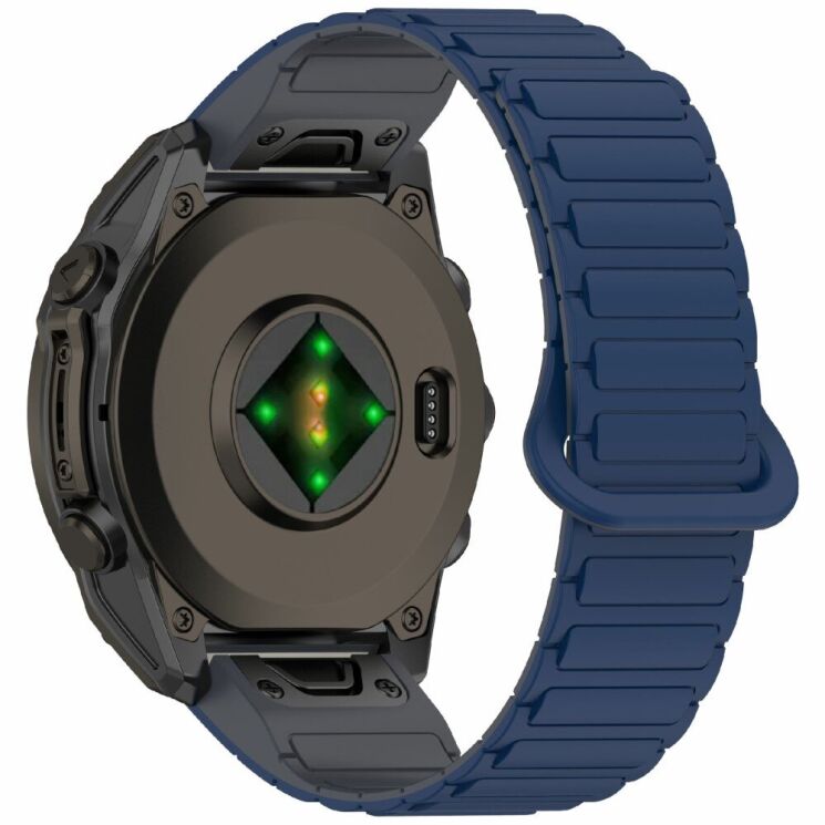 Ремешок Deexe Flexible Fit для часов Garmin c креплением Quick Fit 26mm - Midnight Blue / Grey: фото 1 из 8
