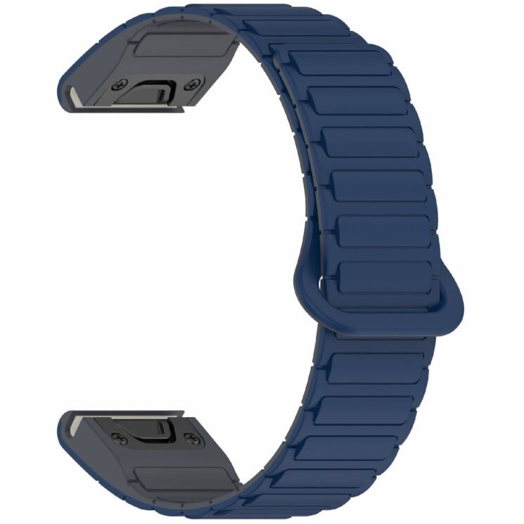 Ремешок Deexe Flexible Fit для часов Garmin c креплением Quick Fit 26mm - Midnight Blue / Grey: фото 3 из 8