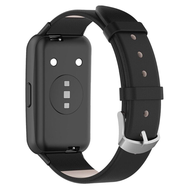 Ремешок Deexe Leather Strap для Huawei Band 7 - Black: фото 2 из 6