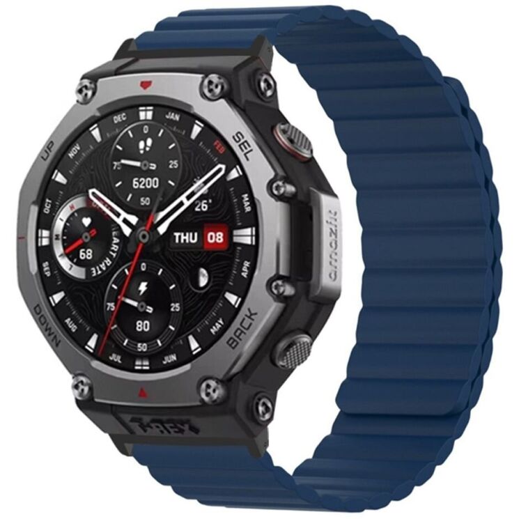 Ремінець Deexe Magnetic Band для Xiaomi Amazfit T-ReX 3 - Dark Blue: фото 3 з 3