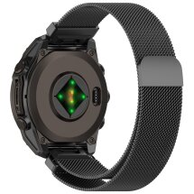 Ремешок Deexe Milanese Stainless Steel ддля часов Garmin с креплением Quick Fit 22mm - Titanium Grey: фото 1 из 11