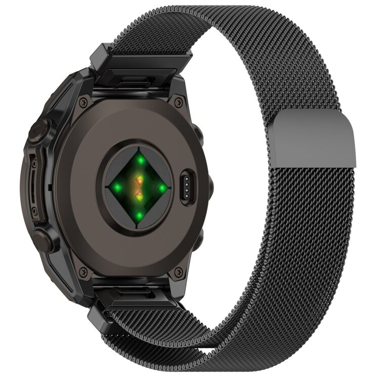 Ремінець Deexe Milanese Stainless Steel ддля годинників Garmin з кріпленням Quick Fit 22mm - Titanium Grey: фото 1 з 11