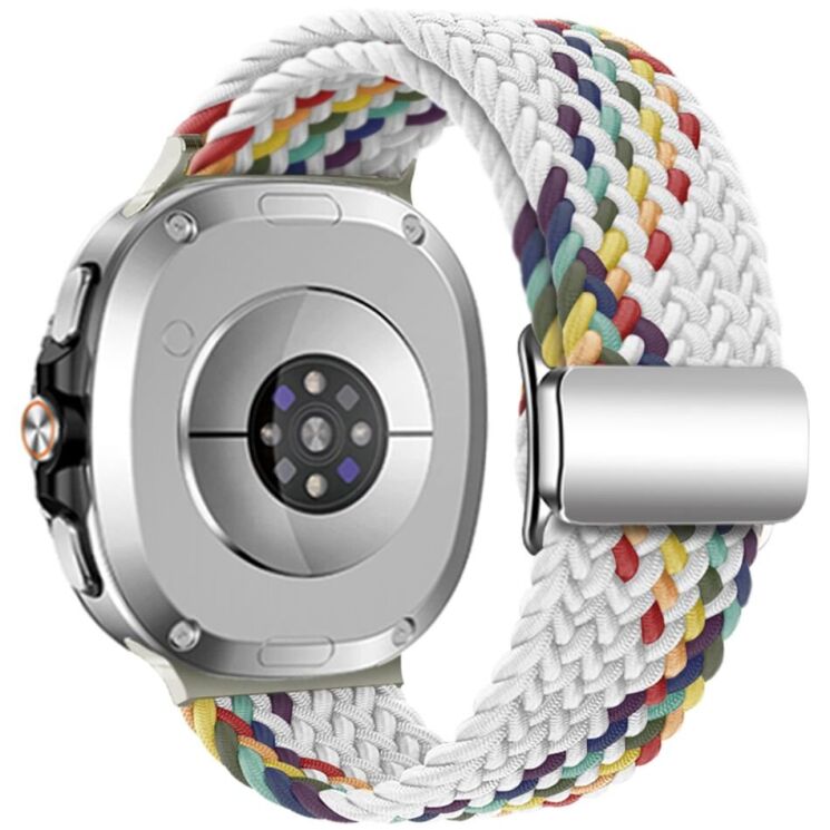 Ремешок Deexe Nylon Bracelet для Samsung Galaxy Watch 8 (40/44mm) / 8 Classic - White / Rainbow: фото 1 из 4