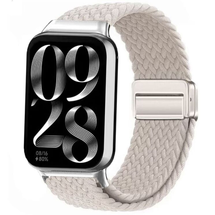Ремінець Deexe Nylon Loop для Xiaomi Redmi Watch 4 / 5 / Mi Smart Band 8 Pro / Band 9 Pro - Starlight: фото 2 з 6
