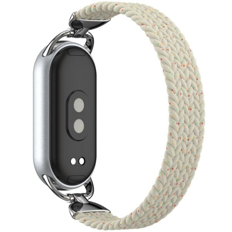 Ремешок Deexe Nylon Woven для Xiaomi Mi Smart Band 8 / Band 9 / Band 10 - Light Grey: фото 1 из 5