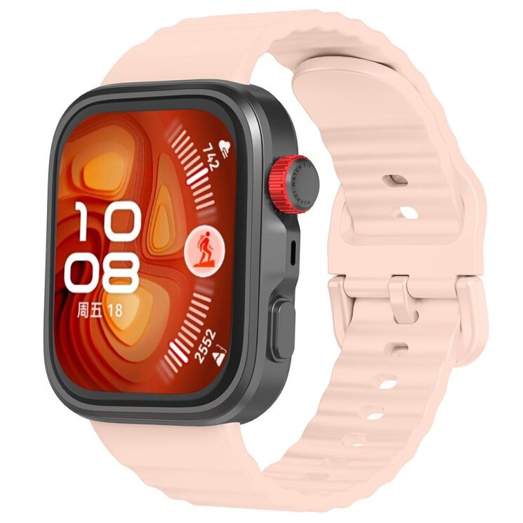 Ремешок Deexe Silicone Fit для Huawei Watch Fit 3 / Fit 4 / Fit 4 Pro - Pink: фото 4 из 4