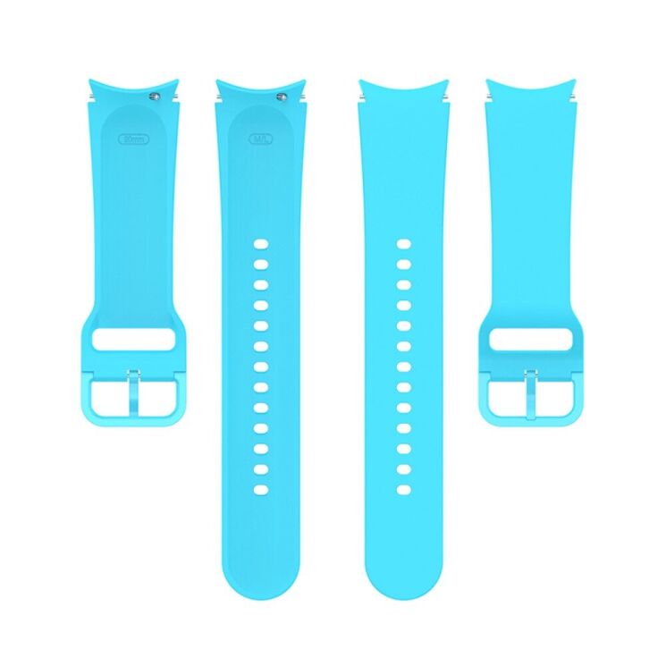 Ремешок Deexe Silicone Watchband для Samsung Galaxy Watch 4 / 4 Classic / 5 / 5 Pro / 6 / 6 Classic / 7 / FE - Sky Blue: фото 4 из 10