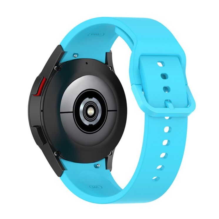 Ремешок Deexe Silicone Watchband для Samsung Galaxy Watch 4 / 4 Classic / 5 / 5 Pro / 6 / 6 Classic / 7 / FE - Sky Blue: фото 1 из 10