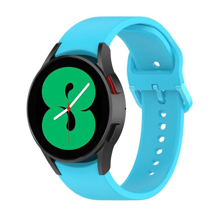 Ремешок Deexe Silicone Watchband для Samsung Galaxy Watch 4 / 4 Classic / 5 / 5 Pro / 6 / 6 Classic / 7 / FE - Sky Blue: фото 3 из 10