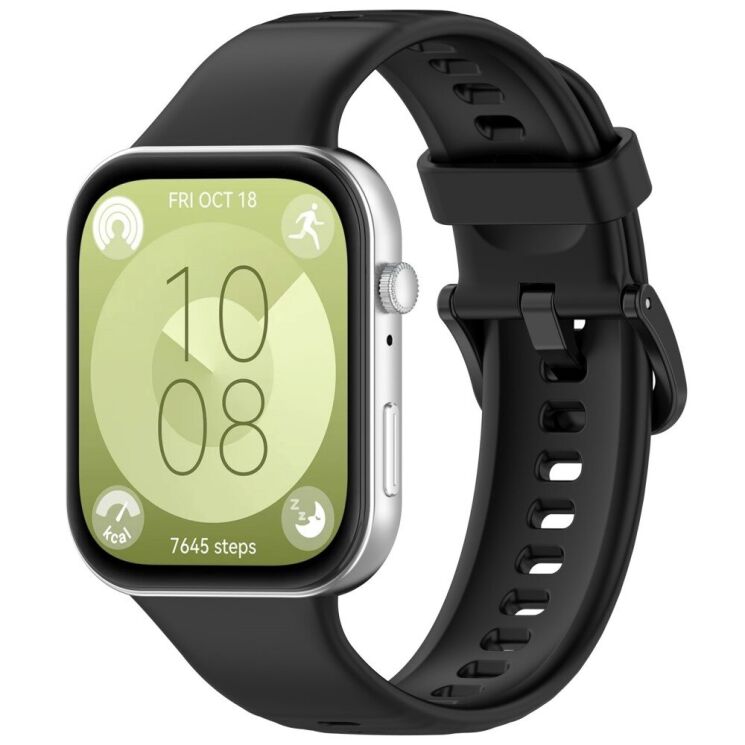Ремешок Deexe Soft Silicone для Huawei Watch Fit 3 - Black: фото 4 из 7
