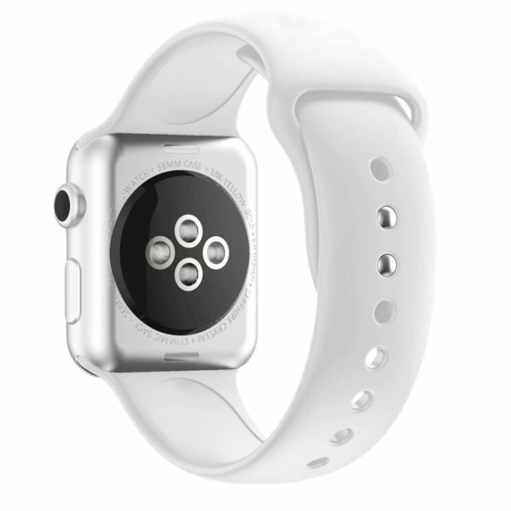 Ремешок Deexe Soft Touch для Apple Watch 42 (Series 10) / 41 / 40 / SE 40 / 38 - White: фото 1 из 3