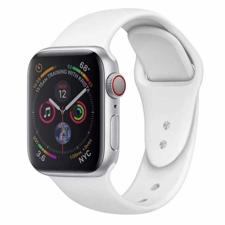 Ремешок Deexe Soft Touch для Apple Watch 42 (Series 10) / 41 / 40 / SE 40 / 38 - White: фото 2 из 3
