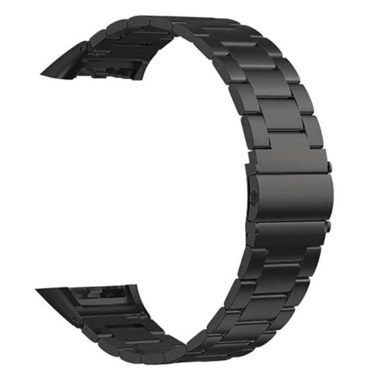 Ремешок Deexe Stainless Steel для Huawei Band 6 / Honor Band 6 - Black: фото 2 из 3