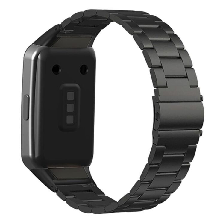 Ремешок Deexe Stainless Steel для Huawei Band 6 / Honor Band 6 - Black: фото 3 из 3