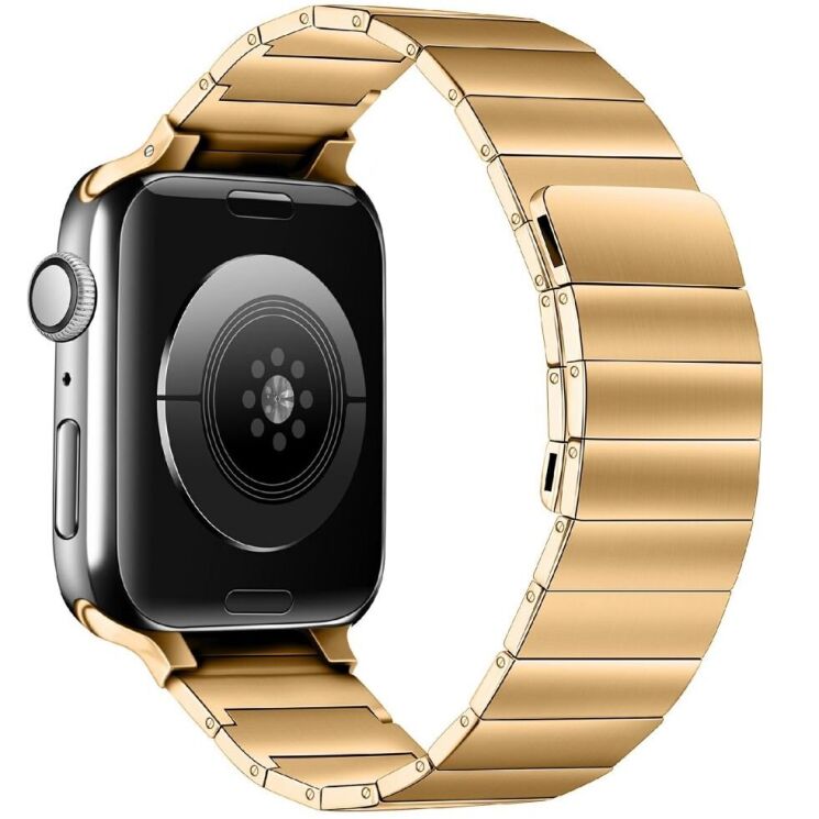 Ремешок Deexe Stainless Steel Mag для Apple Watch 46 / 45 / 44 / SE 44 / 42 (Series 1-3) / Ultra / Ultra 2 - Rose Gold: фото 1 из 6