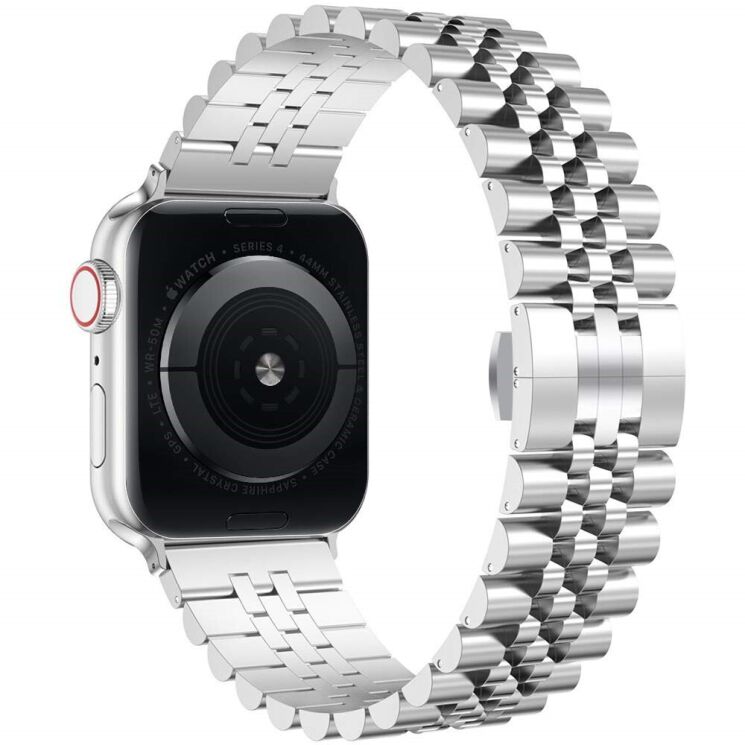 Ремешок Deexe Stainless Steel Strap для Apple Watch 46 / 45 / 44 / SE 44 / 42 (Series 1-3) / Ultra / Ultra 2 - Silver: фото 1 из 8