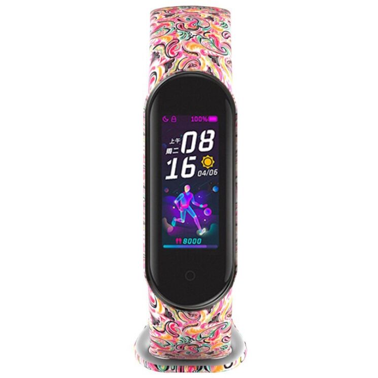 Ремешок Deexe Style Strap для Xiaomi Mi Band 5 / Mi Band 6 - Colorful Pattern: фото 2 из 5