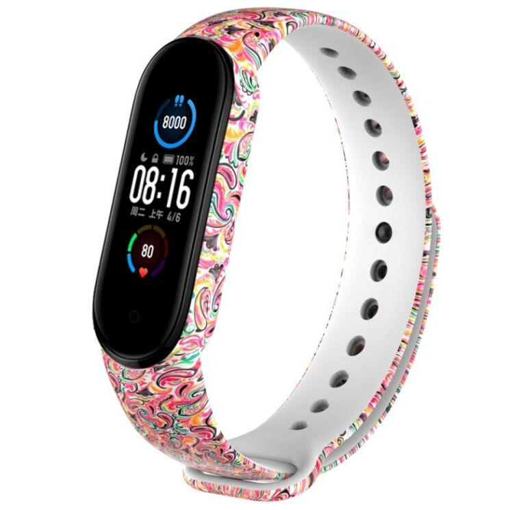 Ремешок Deexe Style Strap для Xiaomi Mi Band 5 / Mi Band 6 - Colorful Pattern: фото 1 из 5