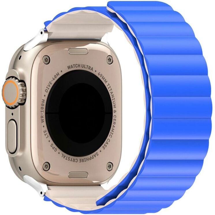 Ремінець DUX DUCIS SD Series для Apple Watch 46 / 45 / 44 / SE 44 / 42 (Series 1-3) / Ultra / Ultra 2 - Blue / Beige: фото 1 з 10