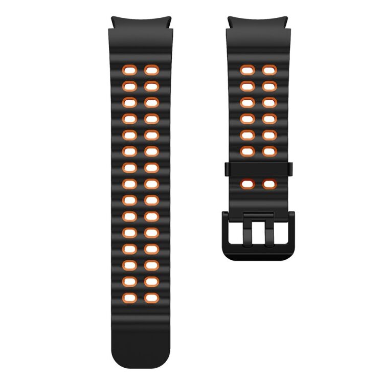 Ремінець KALEBOL Ocean Strap для Samsung Galaxy Watch 4 / 4 Classic / 5 / 5 Pro / 6 / 6 Classic / 7 / FE - Black / Orange: фото 3 з 9