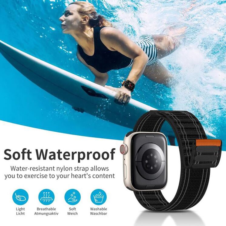 Ремінець Reframe Magic Tape для Apple Watch 42 (Series 10/11) / 41 / 40 / SE 40 / 38 - Black: фото 2 з 6