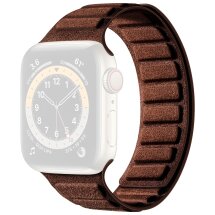 Ремешок Reframe Suede Leather для Apple Watch 42 (Series 10/11) / 41 / 40 / SE 40 / 38 - Dark Coffee: фото 1 из 7