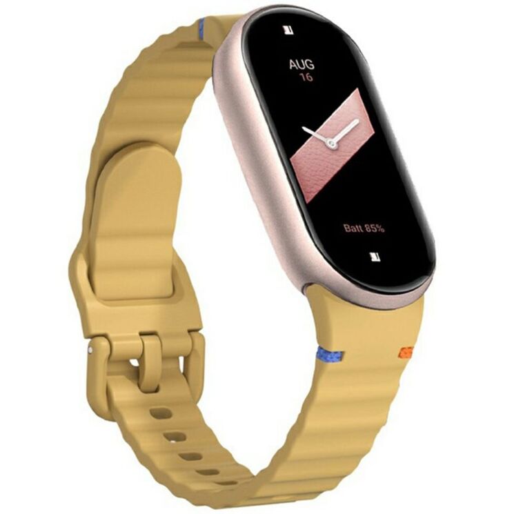 Ремешок Reframe Wavy Pattern для Xiaomi Mi Smart Band 8 / 9 / 10 - Yellow: фото 2 из 12
