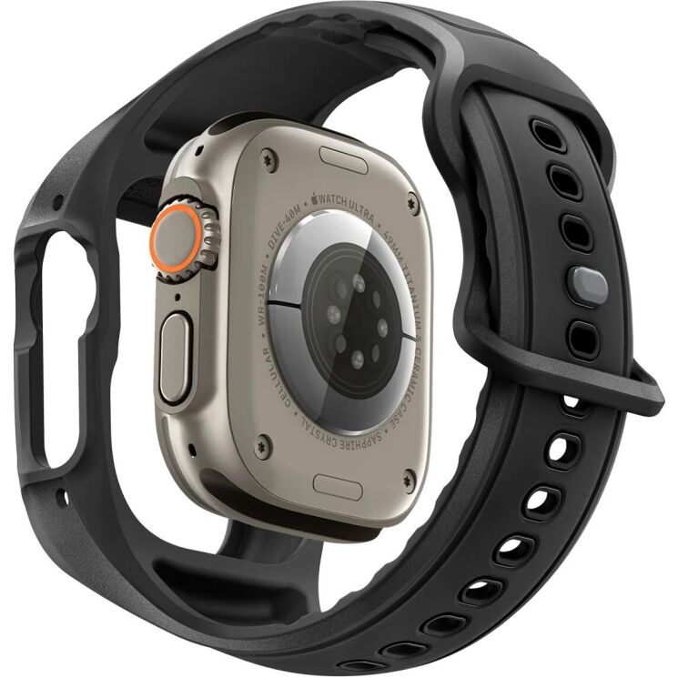 Ремешок Spigen Liquid Air Pro with Screen Protector для Apple Watch Ultra / Ultra 2 / Ultra 3 (49mm) ACS11416 - Black (304648B) Ремешок Spigen Liquid Air Pro with Screen Protector для Apple Watch Ultra / Ultra 2 / Ultra 3 (49mm) ACS11416 - Black: фото 2 из 17